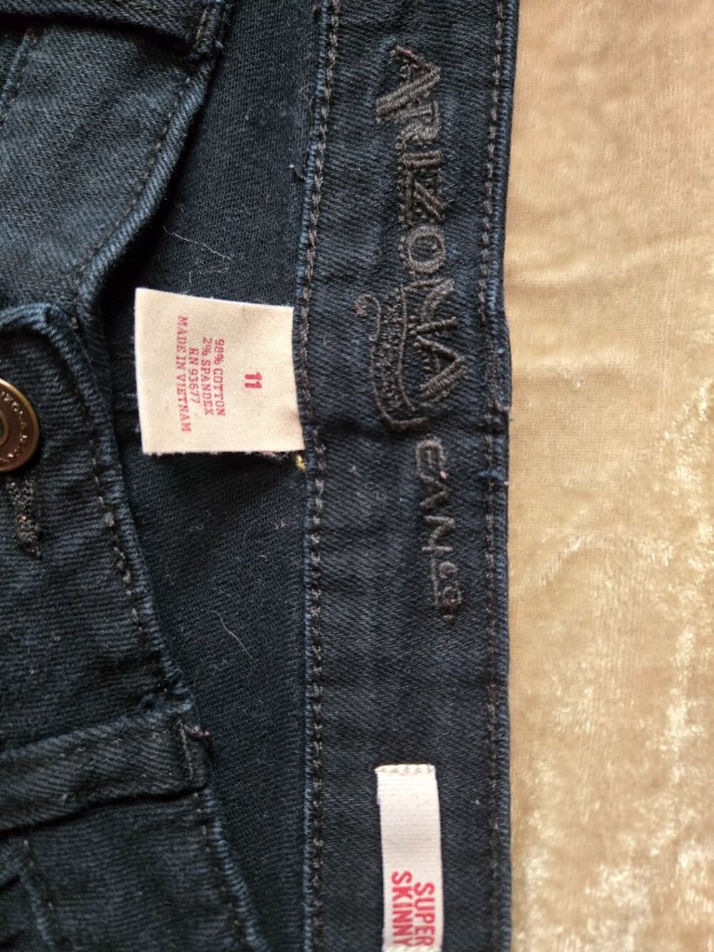 Arizona Jean Co Size 11 Black Super Skinny Jeans Low Rise Stretch - Picture 7 of 9